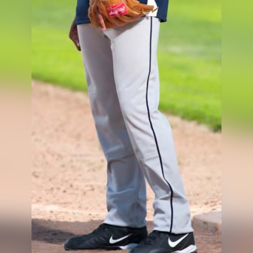 Men's Champro Gray Baseball Panta W/ Black Piping On The Sides Adult Size Large